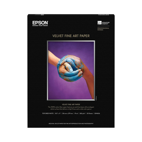 Epson Velvet Fine Art Paper (8.5 x 11", 20 Sheets) — Being Shipped