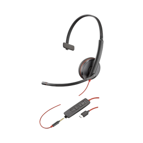 Poly Blackwire C3215 Monaural Headset with Carry Case — Being Shipped
