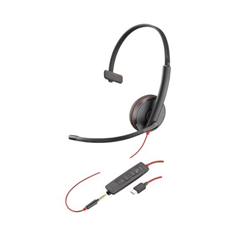 Poly Blackwire C3215 Monaural Headset with Carry Case — Being Shipped