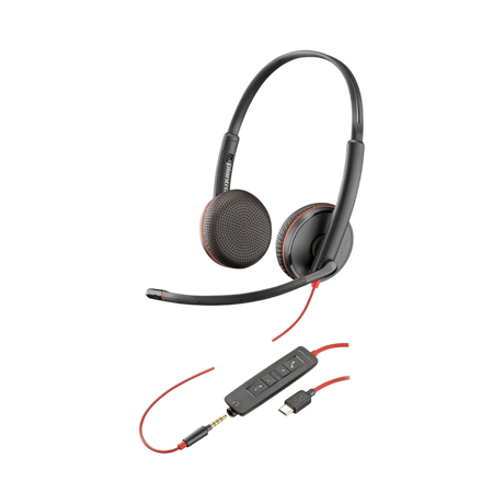Poly Blackwire 3225 USB-C/A Adapter TAA Stereo Headset — Being Shipped