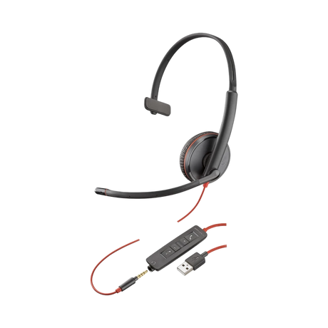 Poly BlackWire 3215 Monaural Headset — Being Shipped