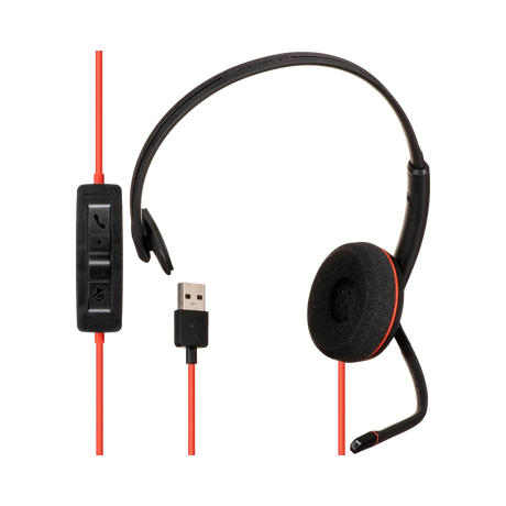 Poly Blackwire 3210 USB Type-A Corded Monaural UC Headset — Being Shipped
