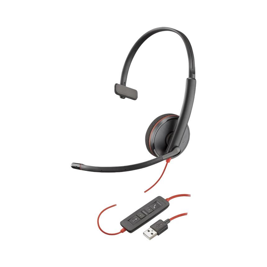 Poly Blackwire 3210 USB Type-A Corded Monaural UC Headset — Being Shipped