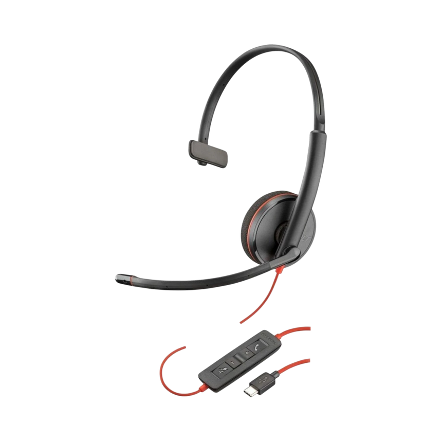 Poly Blackwire 3210 Monaural USB-C Headset with USB-C/A Adapter — Being Shipped