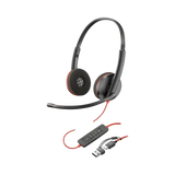 Poly Blackwire 3220 Stereo USB-C Black Headset — Being Shipped