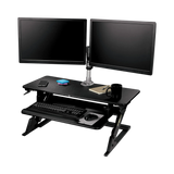 3M Precision Standing Desk 35"W Manual Adjustable Desk Riser with Gel Wrist Rest and Precise Mouse Pad — Being Shipped