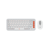 Logitech POP ICON Wireless Keyboard & Mouse Combo (Off-White & Orange) — Being Shipped