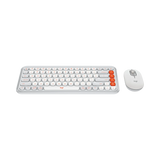Logitech POP ICON Wireless Keyboard & Mouse Combo (Off-White & Orange) — Being Shipped