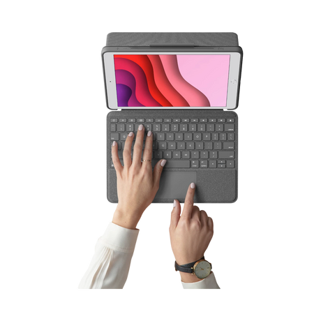 Logitech Combo Touch Backlit Keyboard Case for Apple iPad (Gen 7 to 9) (Graphite) — Being Shipped