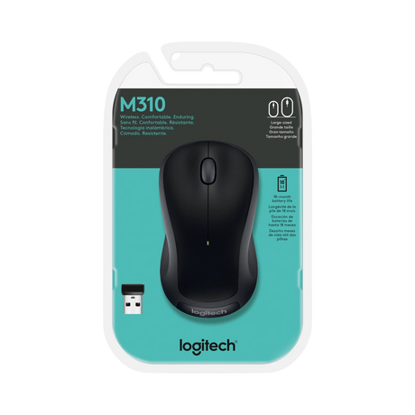 Logitech M310 Wireless Ambidextrous Optical USB Mouse (Black) — Being Shipped