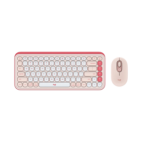 Logitech POP ICON Wireless Keyboard & Mouse Combo (Rose & Off-White) — Being Shipped