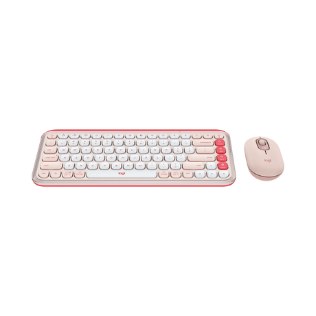 Logitech POP ICON Wireless Keyboard & Mouse Combo (Rose & Off-White) — Being Shipped