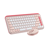 Logitech POP ICON Wireless Keyboard & Mouse Combo (Rose & Off-White) — Being Shipped