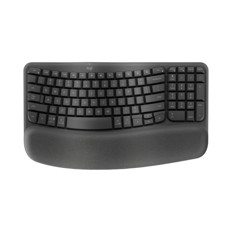 Logitech Wave Keys Wireless Ergonomic Keyboard (Graphite) — Being Shipped