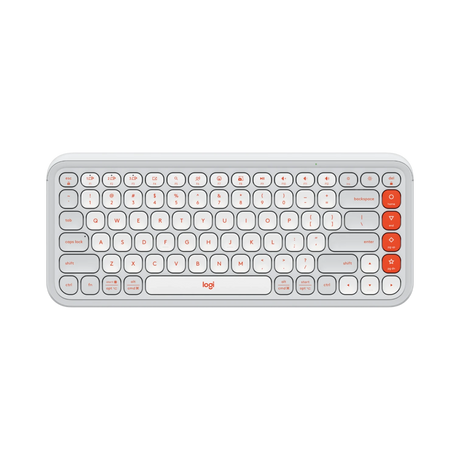 Logitech POP ICON KEYS Wireless Keyboard (Off-White & Orange) — Being Shipped