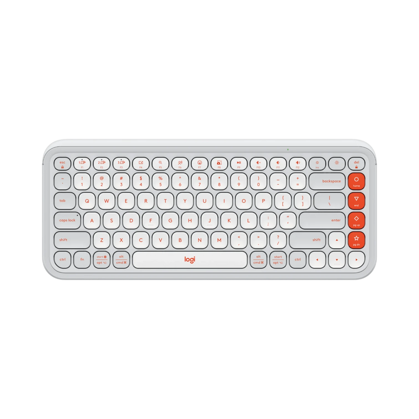Logitech POP ICON KEYS Wireless Keyboard (Off-White & Orange) — Being Shipped