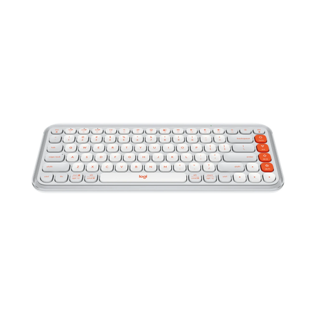 Logitech POP ICON KEYS Wireless Keyboard (Off-White & Orange) — Being Shipped