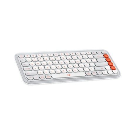 Logitech POP ICON KEYS Wireless Keyboard (Off-White & Orange) — Being Shipped