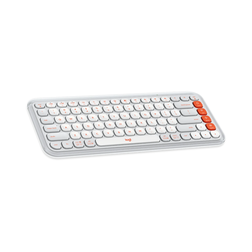 Logitech POP ICON KEYS Wireless Keyboard (Off-White & Orange) — Being Shipped