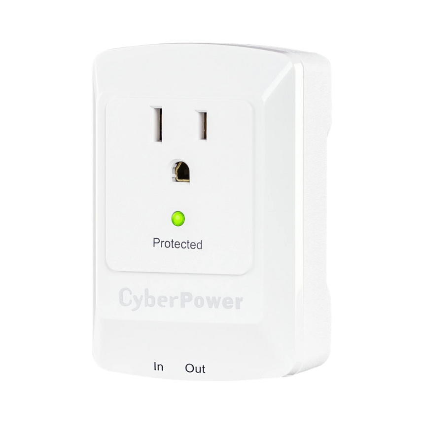CyberPower CSP100TW Single Outlet Wall-Tap Surge Protector with Fax & Data Protection — Being Shipped