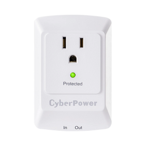 CyberPower CSP100TW Single Outlet Wall-Tap Surge Protector with Fax & Data Protection — Being Shipped