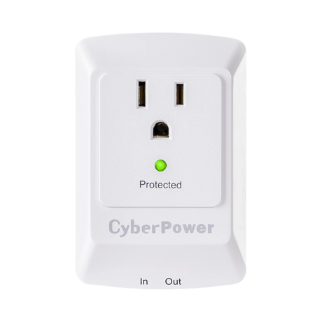 CyberPower CSP100TW Single Outlet Wall-Tap Surge Protector with Fax & Data Protection — Being Shipped