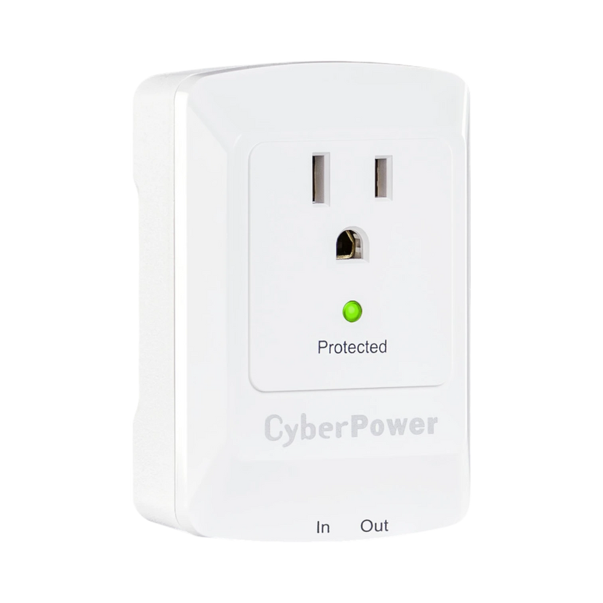 CyberPower CSP100TW Single Outlet Wall-Tap Surge Protector with Fax & Data Protection — Being Shipped