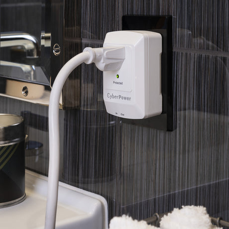 CyberPower CSP100TW Single Outlet Wall-Tap Surge Protector with Fax & Data Protection — Being Shipped