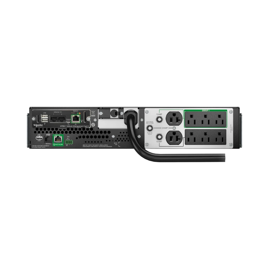 APC Smart-UPS, Line Interactive, 3kVA, Lithium-ion, Rackmount 2U, 120V, 2x NEMA 5-20R+6x NEMA 5-15R outlets, SmartConnect Port+Network Card, AVR, LCD — Being Shipped