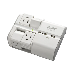 APC Essential SurgeArrest Rotating 4-Outlet Wall Tap with USB Charger (White) — Being Shipped