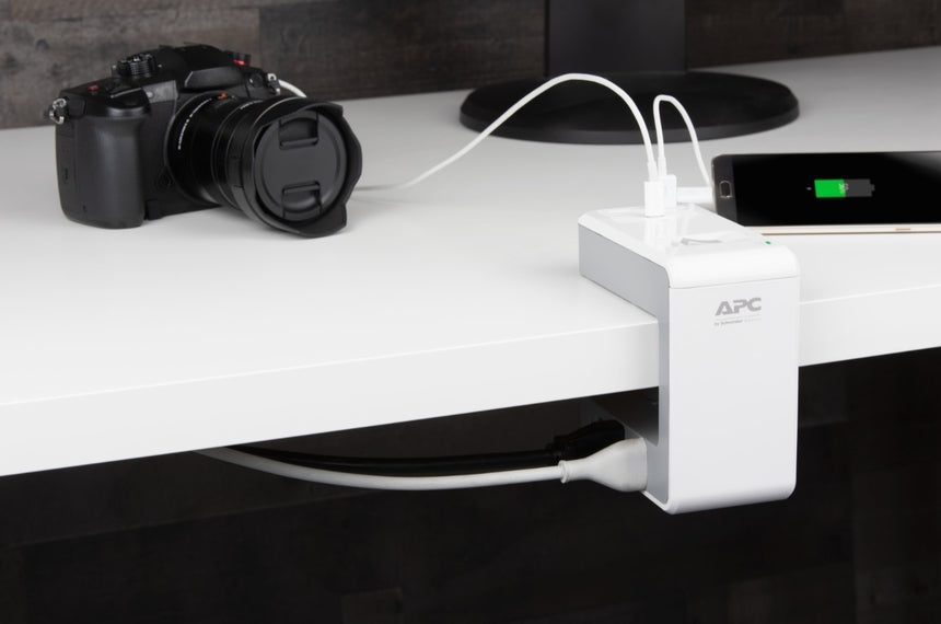 APC Essential SurgeArrest 6-Outlet Surge Protector with USB Type-A & C Ports (120V, White) — Being Shipped