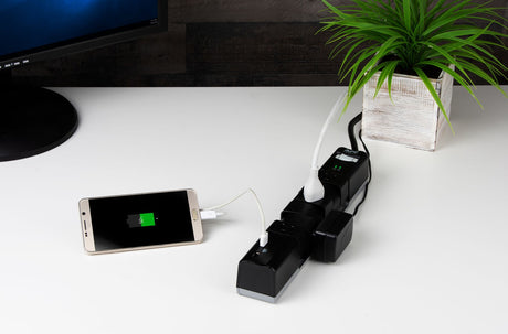APC Essential SurgeArrest Rotating 6-Outlet Surge Protector with 5V 3.4A USB Ports (Black, 120V) — Being Shipped