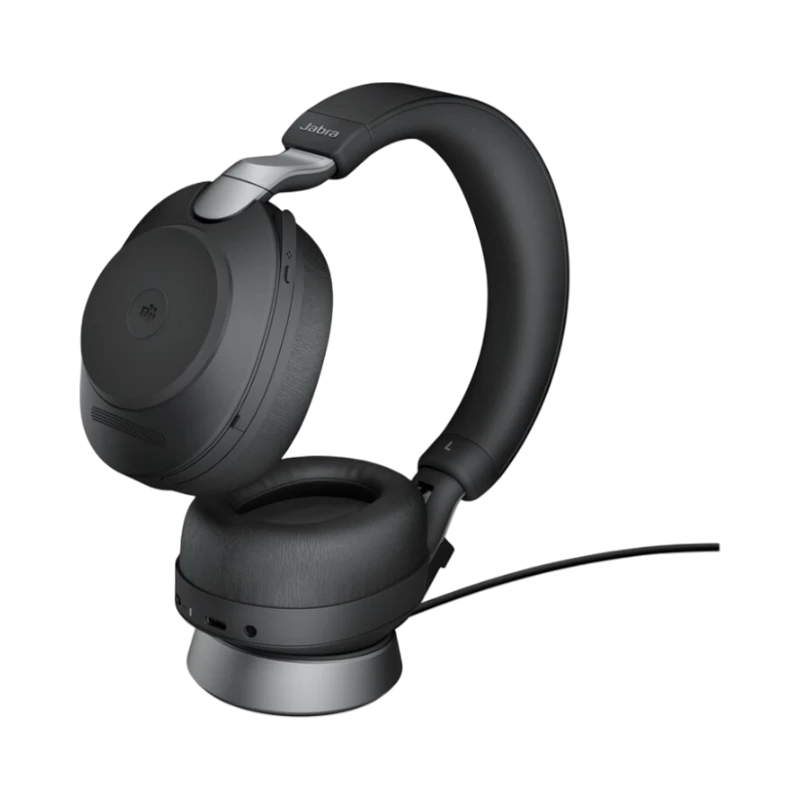 Jabra Evolve2 85 Noise-Canceling Wireless Over-Ear Headset with Stand (Microsoft Teams, USB Type-A, Black) — Being Shipped
