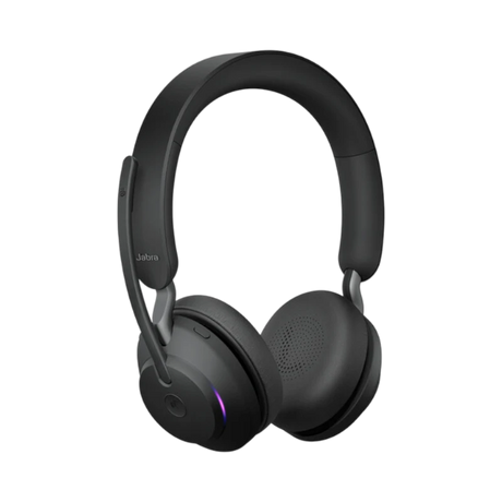 Jabra Evolve2 65 Stereo Wireless On-Ear Headset with Stand (Unified Communication, USB Type-A, Black) — Being Shipped