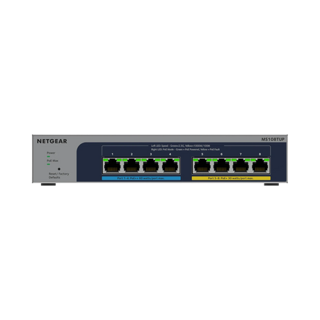 NETGEAR MS108TUP 8-Port 2.5G Ultra60 PoE++ Compliant Managed Network Switch — Being Shipped