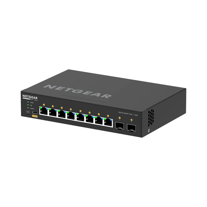 NETGEAR AV Line M4250 GSM4210PX 8-Port Gigabit PoE+ Compliant Managed AV Switch with SFP (220W) — Being Shipped
