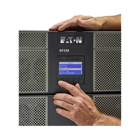 Eaton 9PXM UPS Frame, 4-20 kVA (N+1), Hardwired Input, Hardwired Output, Rack/Tower, 21U, Online/Double-Conversion, Free Standing Model, Black/Silver, 110V/220V, 120V/208V, 120V/240V, 127V/220V — Being Shipped