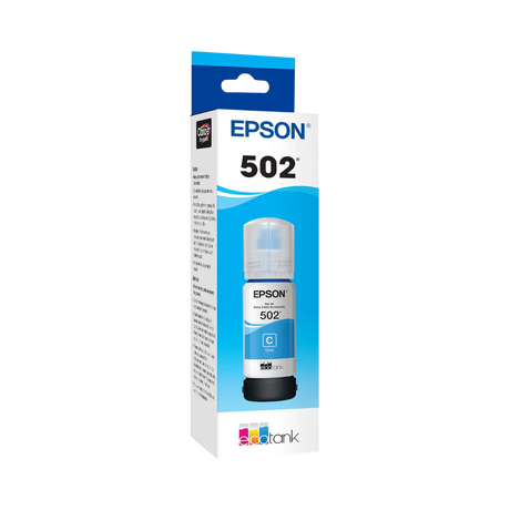 Epson T502 Cyan EcoTank Ink Bottle (70mL) — Being Shipped