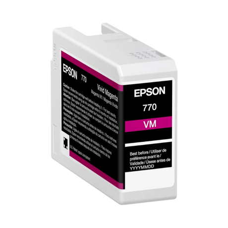 Epson 770 UltraChrome PRO10 Vivid Magenta Ink Cartridge (25mL) — Being Shipped