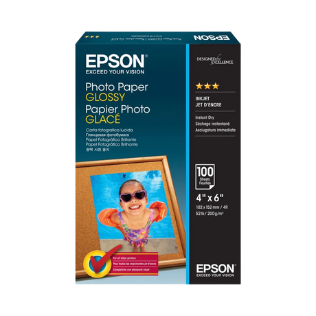 Epson Photo Paper Glossy (4 x 6", 100 Sheets) — Being Shipped