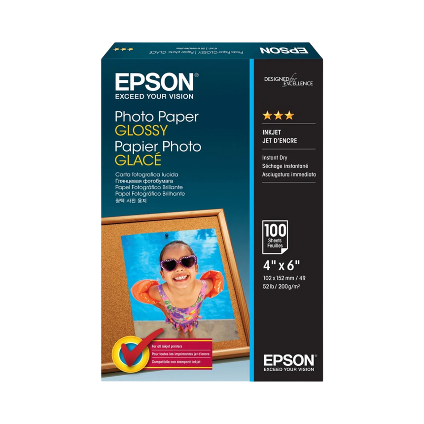 Epson Photo Paper Glossy (4 x 6", 100 Sheets) — Being Shipped