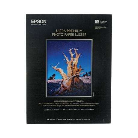 Epson Ultra Premium Luster Photo Paper (8.5 x 11", 50 Sheets) — Being Shipped