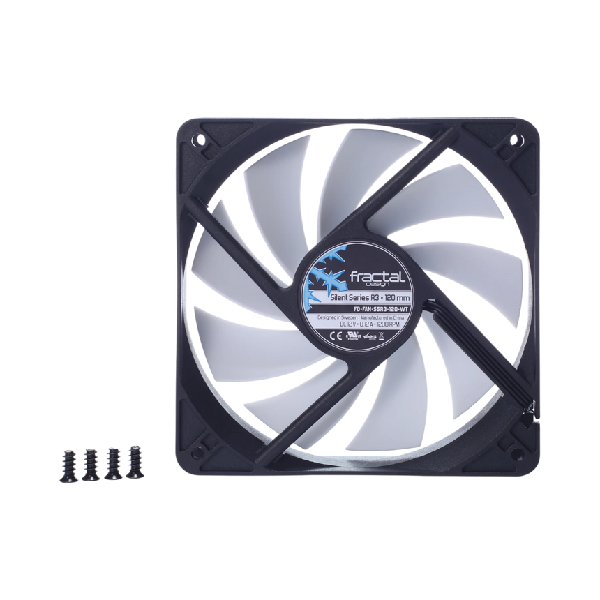 Fractal Design Silent Series R3 120mm Cooling Fan (White) — Being Shipped