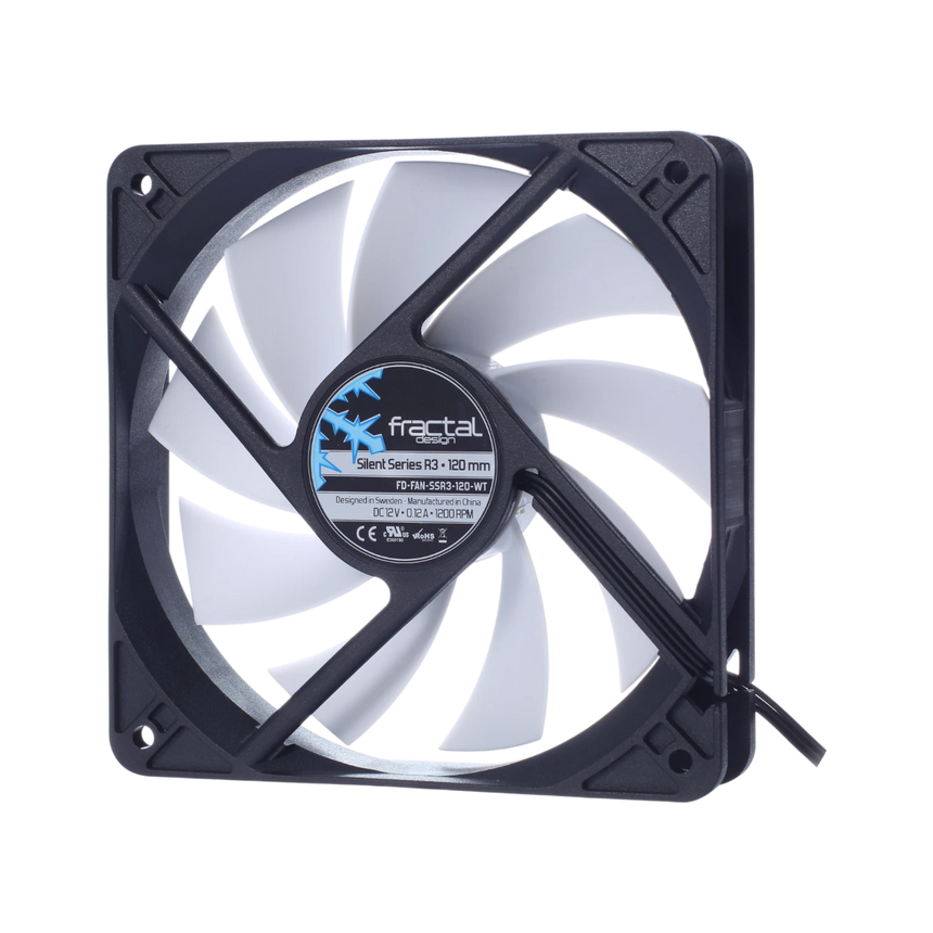 Fractal Design Silent Series R3 120mm Cooling Fan (White) — Being Shipped