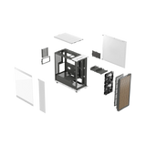 Fractal Design North Mid-Tower Case (Chalk White, Clear Glass) — Being Shipped