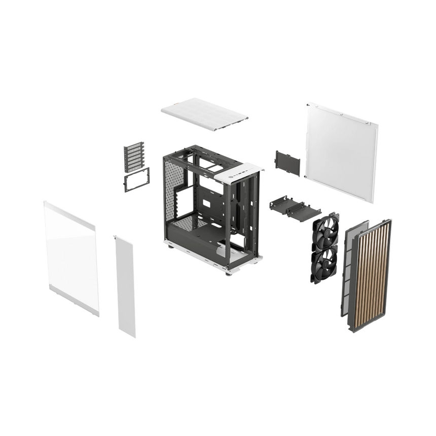 Fractal Design North Mid-Tower Case (Chalk White, Clear Glass) — Being Shipped