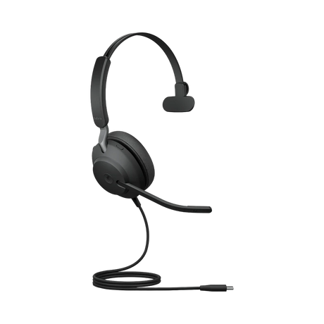Jabra Evolve2 40 Mono Wired On-Ear Headset (Unified Communication, USB Type-C, Black) — Being Shipped