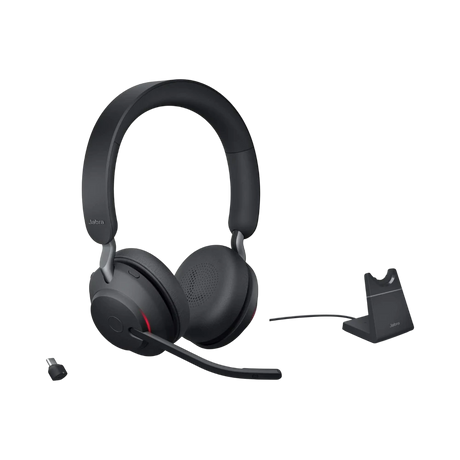 Jabra Evolve2 65 Stereo Wireless On-Ear Headset with Stand (Microsoft Teams, USB Type-C, Black) — Being Shipped