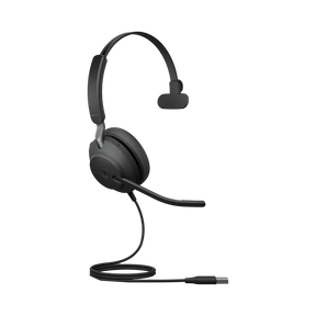 Jabra Evolve2 40 SE Mono Wired On-Ear Headset (Unified Communications, USB-A, Black) — Being Shipped