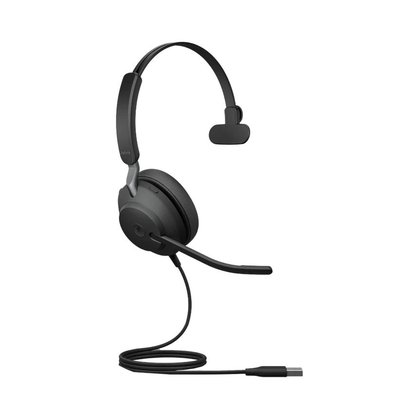Jabra Evolve2 40 SE Mono Wired On-Ear Headset (Unified Communications, USB-A, Black) — Being Shipped